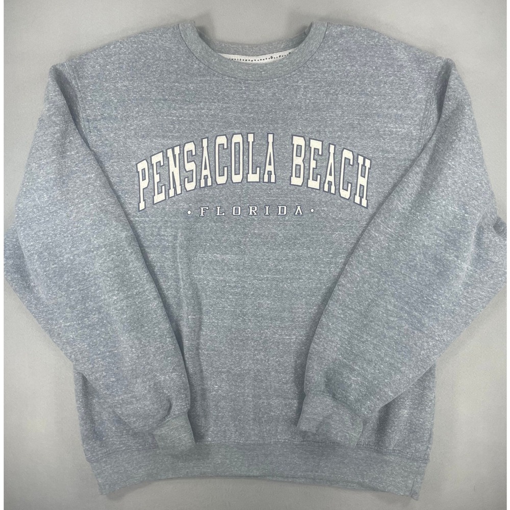 U.S. Vintage Women Sweatshirt Pensacola Beach Florida Blue Heather M